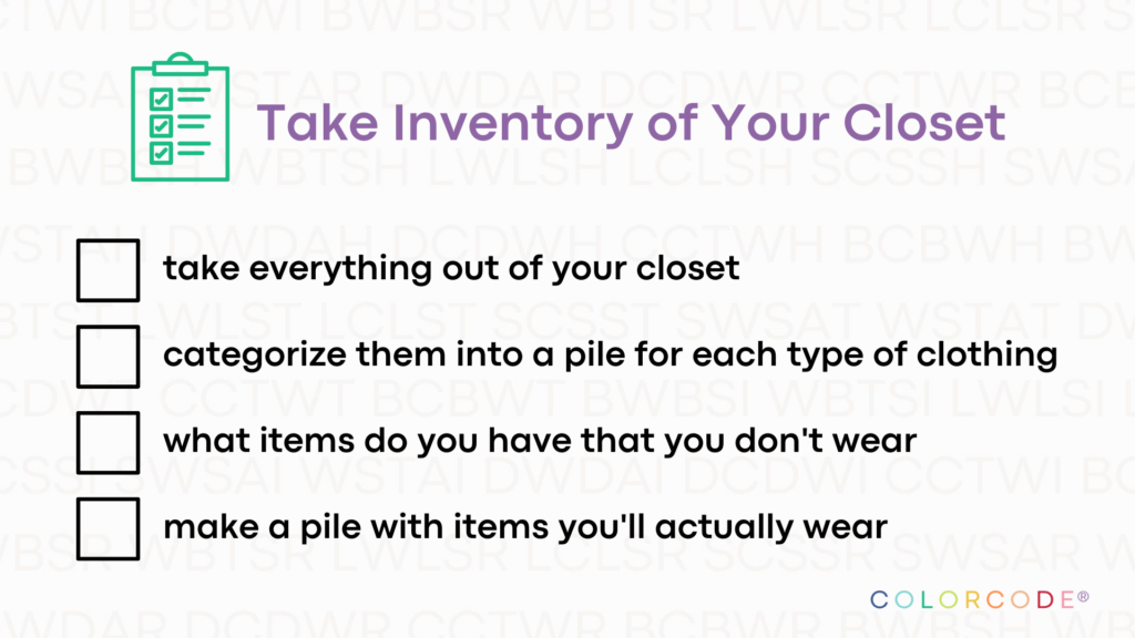 Spending Money on Clothes - take inventory of your closet